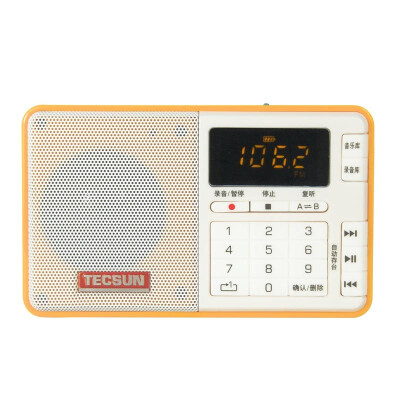 

Tecsun Q3 Card Аудио FM стерео радио MP3-плеер Elderly Semiconductor (желтый)