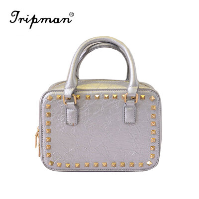 

Tripman New arrival Fashion classical rivet brand designer PU women bag leather handbag/ shoulder bag leather bag