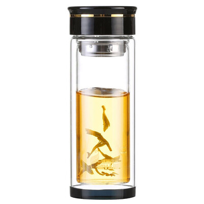 

Jingdong Supermarket Jie Yajie cup double glass cup 350ml cup with filter heat-resistant glass cup 5206-350