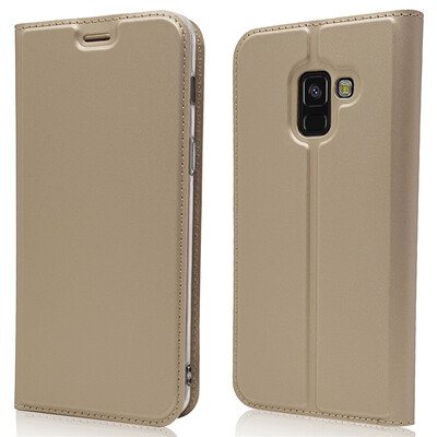 

Роскошный чехол Кошелек для Samsung Galaxy A8 + (2018) Высококачественная кожаная обложка из искусственной кожи Kickstand Anti-shock Полная защита