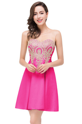

2018 Keyhole Short Appliques A-Line Sleeveless Mini Homecoming Dresses