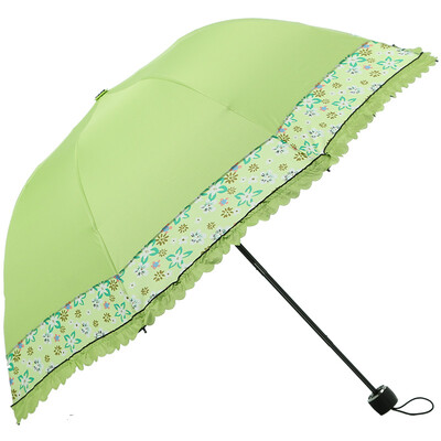 

Jingdong supermarket] Parkson Sanyo sun umbrella arch Princess umbrella rain umbrella umbrella 5362N blue river morning song green