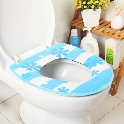 

Jingdong Supermarket Sheng silk is still paste the plastic floor of the bottom of the toilet pad sets of toilet bowl maple blue