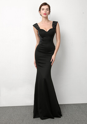 

Shoulder Deep V Sexy Slim Long Fishtail Dress Show Annual Club Night Long Dress