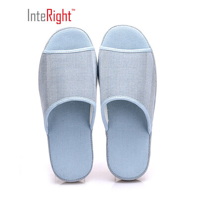 

INTERIGHT Natural Series Open Home Slippers Simple Floor Cotton Slippers Womens Light Blue 39-40 IN1805