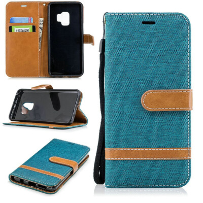 

BEFOSPEY Mixed Colors Denim PU LeatherSoft TPU Card Slot Stand Wallet Case For Samsung Galaxy S9201858"