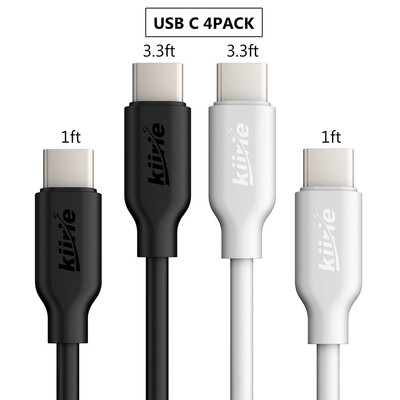 

USB Type C Cable, Kiirie Fast Charging USB C Cable 4 Pack (2 x 3.3ft, 2 x 1ft) с Kevlar Fiber для устройств типа C USB