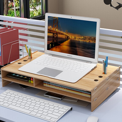 

Wanshijia laptop monitor screen elevated base bracket office desktop storage box storage shelf JD-Z03 cherry wood