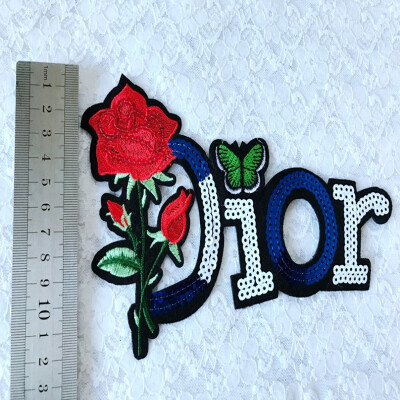 

trim letter log patches multicolored embroidery lace applique DIY accessory