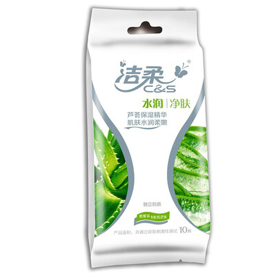 

Clean soft C &  moisturizing cleansing wipes 10 independent Aloe moisturizing old&new packaging random delivery