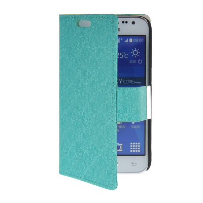 

MOONCASE High quality Leather Side Flip Wallet Card with Kickstand Case Cover for Samsung Galaxy Core Prime G3608 Mint Green