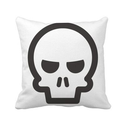 

Fierce Black Skeleton Chat Emoji Square Throw Pillow Insert Cushion Cover Home Sofa Decor Gift