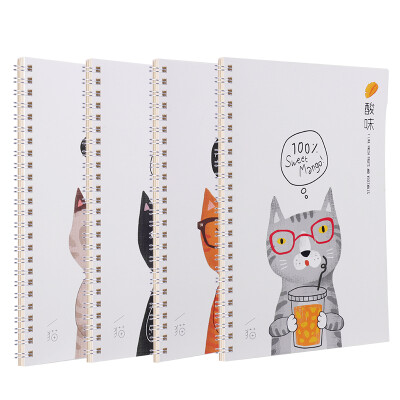 

Deli deli 4 B560 sour cat coils spiral notebook student soft copybook notebook LB560-4