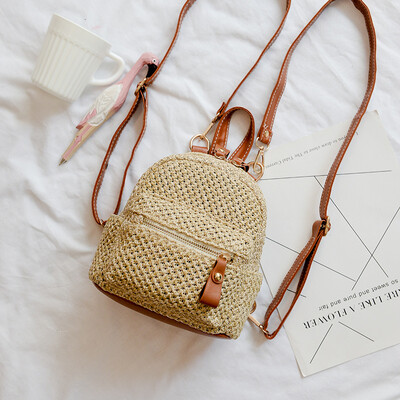 

SGARR Women Summer Straw Backpack High Quality Handmade School Bags For Teenage Girls New Fashion Mini Ladies Travel Backpacks