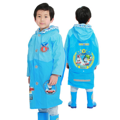 

Thomas&friends Thomas & Friends childrens raincoat boys poncho PVC with a bag thickening cartoon pupil raincoat TY-010