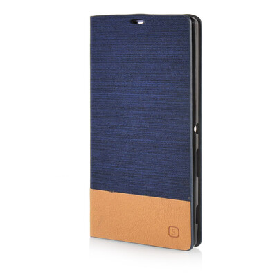 

MOONCASE Canvas Design Leather Side Flip Wallet Pouch Stand Shell Back ЧЕХОЛ ДЛЯ Sony Xperia T3 Dark Blue