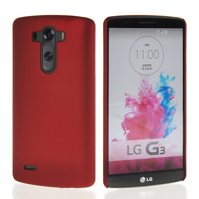 

MOONCASE Hard Rubberized Rubber Coating Devise Back Case Cover for LG G3 Red
