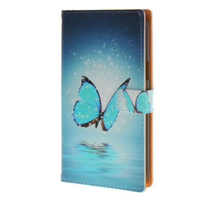 

MOONCASE Case for Samsung Galaxy J5 Case Blue Leather Flip Wallet Card Holder with Kickstand Back Case Cover A03