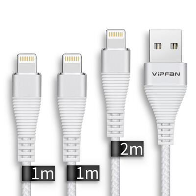 

VIPFAN Lightning Cable Nylon Braided 8 Pin iPhone Charger Cord to USB for Charging iPhone X8 8plus77plus66s6plus6s plus5
