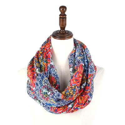 

loop scarf women for scarves flower printed infinity scarf shawls&wraps for lady hijab ring circle 50x175cm