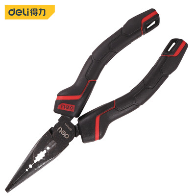 

Deli deli labor-saving needle-nosed pliers 60th chrome vanadium steel clamping pliers handle PVC rubber pliers 6 inch DL0103