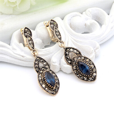

Vintage Turkish Women Long Drop Hook Round Earrings Resin Jewelry Antique Gold Color Gypsy Ethnic Jewelry India Bridal Earrings