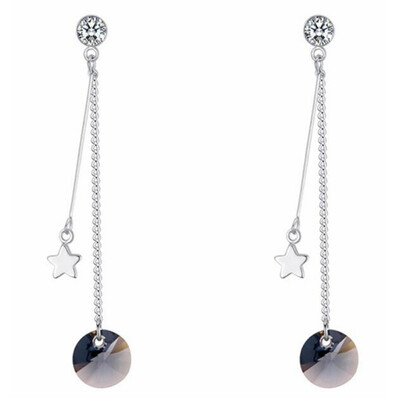 

Long Chain Drop Earrings For Women Wedding Gifts Star Moon Crystal from Austrian Dangle Earring Jewelry -28341