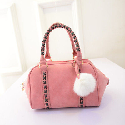 

2016 новая мода женщин кожаные сумки шерсть шар сумка известного бренда дизайн сумки сумка черная ткать мешки tote