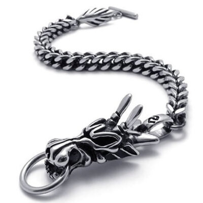 

Hpolw 316L Stainless Steel Vintage Dragon Men's popular superior quality Bracelet