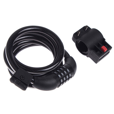 

ETOOK ET150 Bicycle password lock cable lock mountain road folding electric motorcycle quick release anti-theft lock reflective lock wire ring lock black long 1500MM rough 12MM