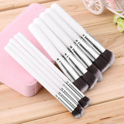 

10 pcs Professional Makeup Cosmetic Blush Eyebrow Powder Brushes Set white&Golden