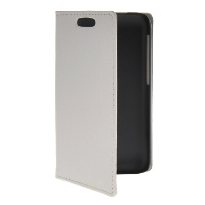 

MOONCASE Slim Leather Side Flip Wallet Card Holder Pouch with Kickstand Shell Back Case Cover for HTC Desire 310 White