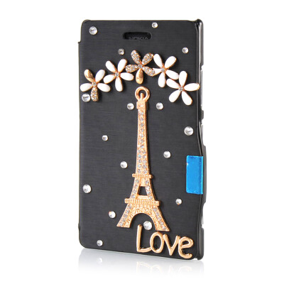 

MOONCASE Luxury Flower Crystal Leather Side Flip Wallet Pouch ЧЕХОЛ ДЛЯ Nokia Lumia 925