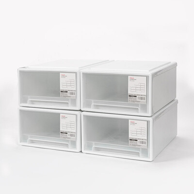 

FOOJO drawer storage cabinet storage box wardrobe storage storage box combination transparent plastic large storage box 4 pieces