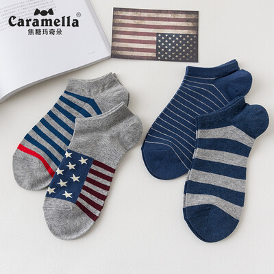 

Caramella socks mens boat socks casual sports cotton socks comfortable breathable shallow mouth socks 53454 maple leaf code
