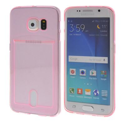 

MOONCASE чехол для Samsung Galaxy S6 Edge Flexible Soft Gel TPU Silicone Skin Slim Durable With Card Slot Cover Pink