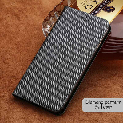 

Genuine Leather flip Case For Samsung S6 S7 S8 Plus Note 8 Diamond texture Business style phone cover