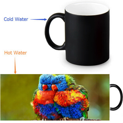 

Parrot 350ml12oz Heat Reveal Mug Color Change Coffee Cup Sensitive Morphing Mugs Magic Mug Milk Tea Cups