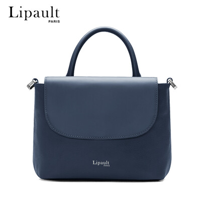 

Lipault cow leather handbags ladies portable mini square bag fashion shoulder Messenger bag P6232028 navy blue