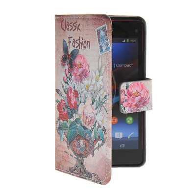 

MOONCASE Pattern Style Leather Side Flip Wallet Card Slot Pouch Stand Shell Back ЧЕХОЛ ДЛЯ Sony Xperia Z1 Compact (Mini)