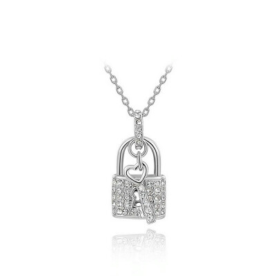 

Yoursfs® 18K White Gold Plated Simple Crystal Lock Pendant Necklace Women's Fashion Jewelry