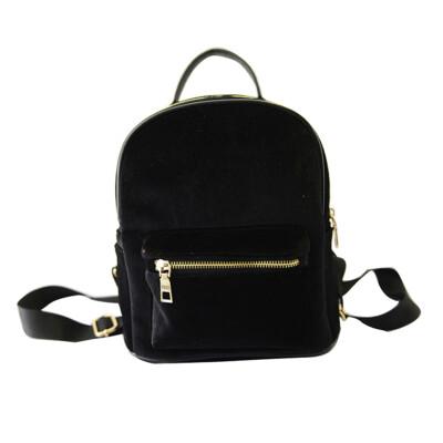 

Fashion Women suede Backpack Zipper handbag Mini Satchel Retro Girl School Bag