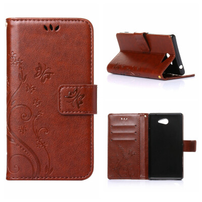 

MOONCASE Flower Pattern Premium Soft PU Leather Case Cover For Sony Xperia M2