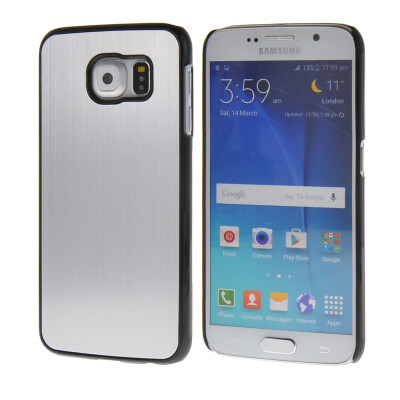 

MOONCASE Chrome Plated Brushed Aluminum Metal Back Plate Case Cove for Samsung Galaxy S6 Silver