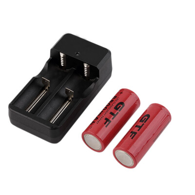 

2pcs 26650 37V 8800mAh Rechargeable Li-ion Battery Charger For Flashlight