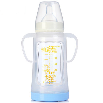 

IVORY bottle wide caliber baby bottle glass bottle 240ml with cross pacifier ​​A95
