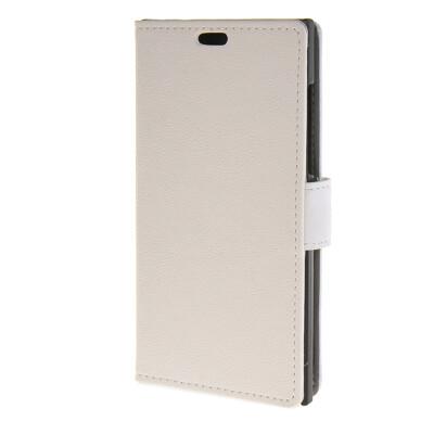 

MOONCASE Vivid colors Leather Wallet Card Slot Bracket Back Case Cover for BlackBerry Leap White