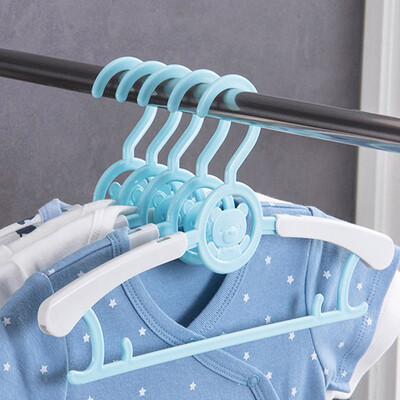 

Ou Runzhe hanger plastic stretchable dual-use adult children baby clothes rack random color 10 Pack