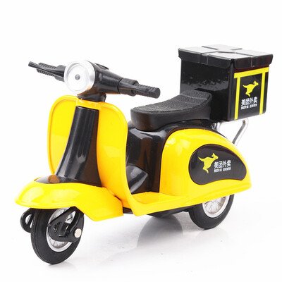 

Tiny Chinese Scooter Hong Kong Die cast Mini Model Toy Car cargo three-wheeled scooter red Vespa Ape copy