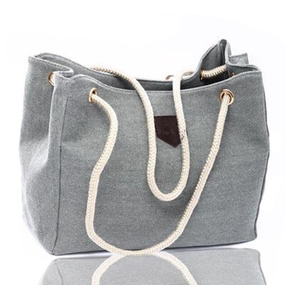 

SMOOZA high quality Fall 2018 new canvas handbag personality contracted large bag rope single shoulder bag women handbag big bag
